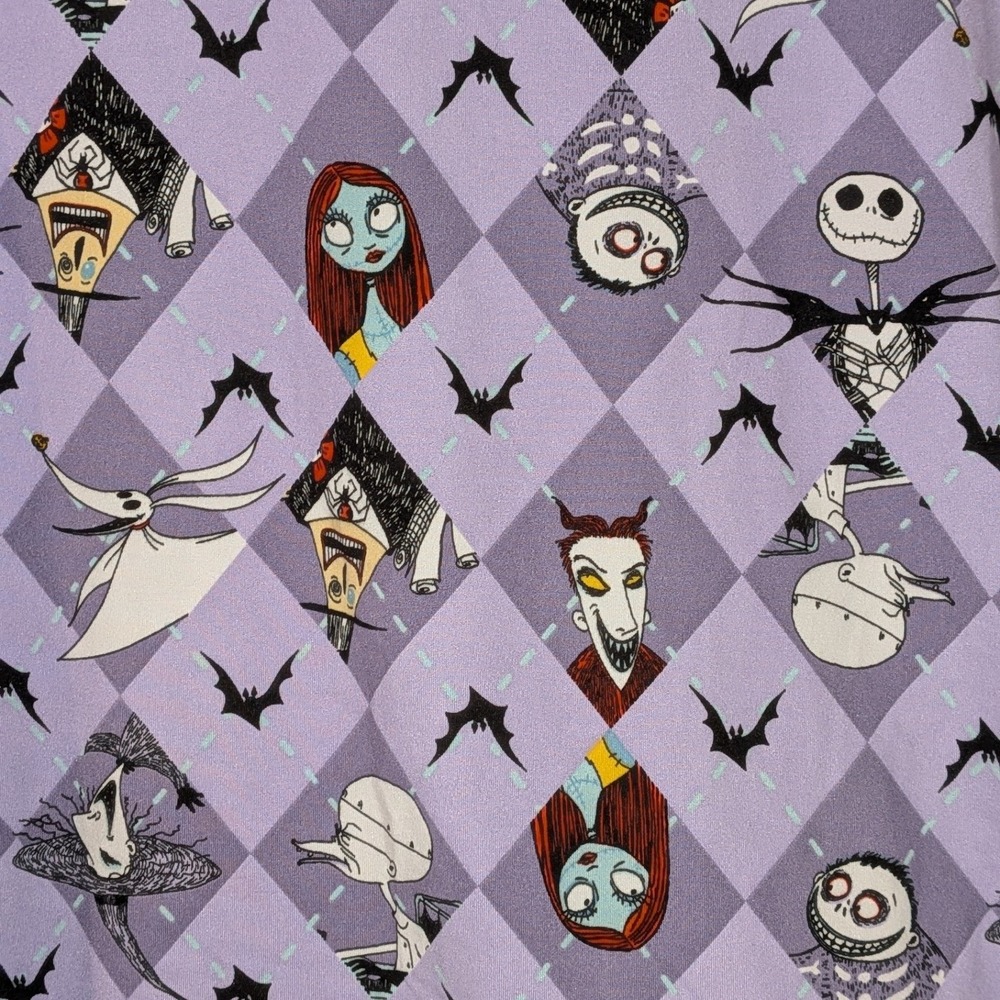 Disney Nightmare Before Christmas Lavender Argyle Pajama‎ Shorts Set 2X NWT - Picture 4 of 11